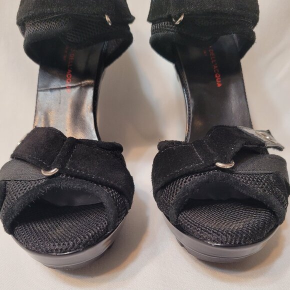 ALESSANDRA DELL'ACQUA Shoes Women's Black Stilettos Platform Heels Italy Sz 5.5 - Picture 4 of 14